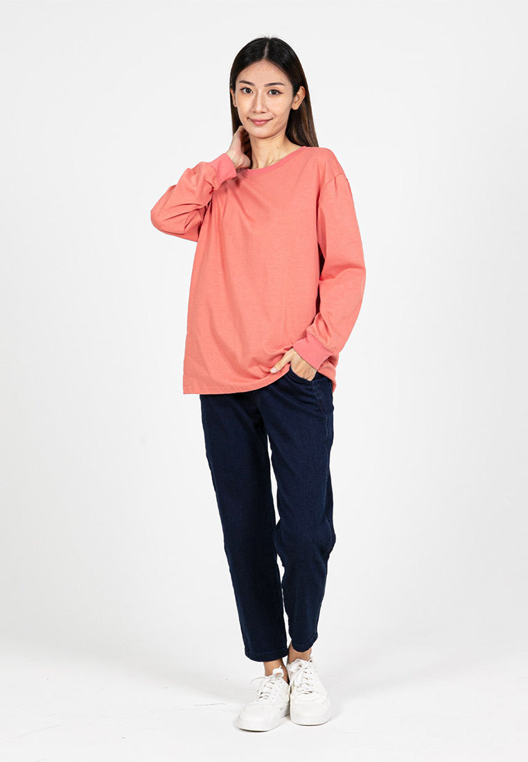 Forest Ladies Premium Cotton Loose Fit Long Sleeve Tee - 822342B