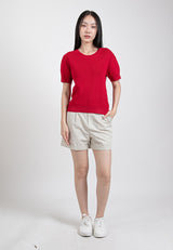 Forest Ladies Casual Plain Short Sleeve Knit Top | Baju Perempuan - 822346