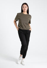 Forest Ladies Heavy Weight Cotton Boxy-Cut Round Neck Tee Ladies Casual Loose Fit Crop Top - 822403