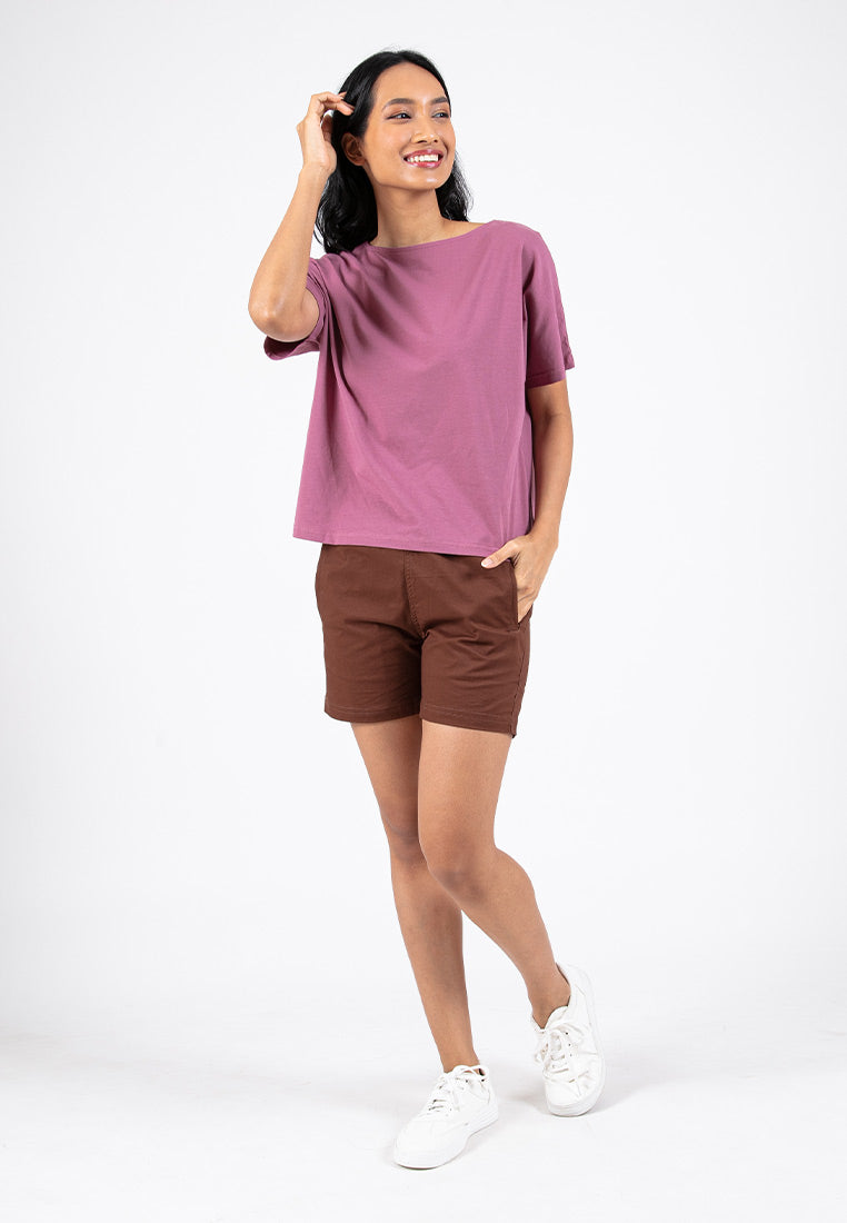 Forest Ladies 14/15" Cotton Twill Elastic Waist Casual Shorts Pants | Seluar Pendek Perempuan - 860138