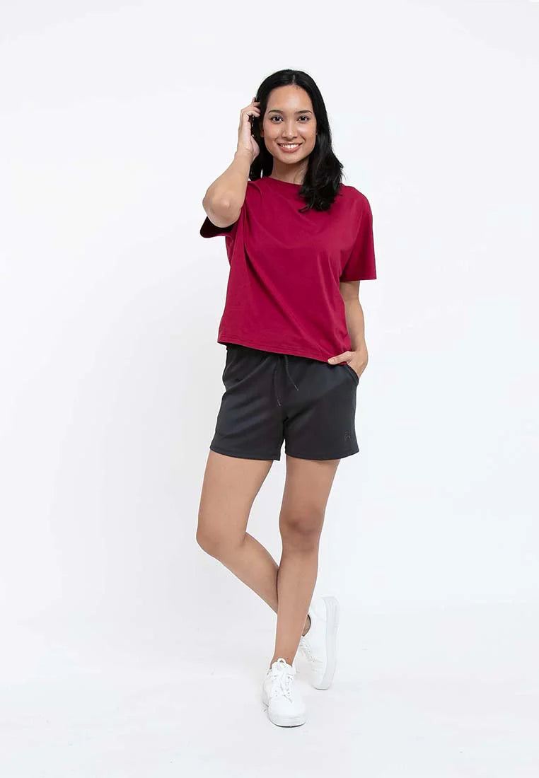 Forest Ladies Plain Shorts Elastic Roman Short Pants Women | Seluar Pendek Perempuan - 860146