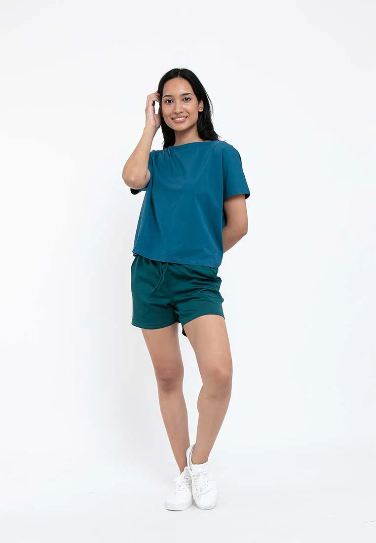 Forest Ladies Plain Shorts Elastic Roman Short Pants Women | Seluar Pendek Perempuan - 860146