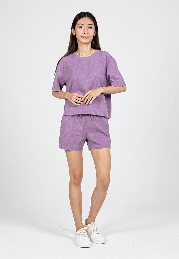 Forest Ladies Soft-Touch Silky Cotton with Resist Dye Comfy Tee / Shorts Pant Premium Lounge wear - 822404 / 860164