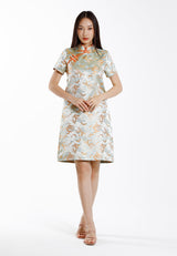 Forest Jacquard Tang Suit Cheongsam Dress | CNY 2025 Family Wear - 885091