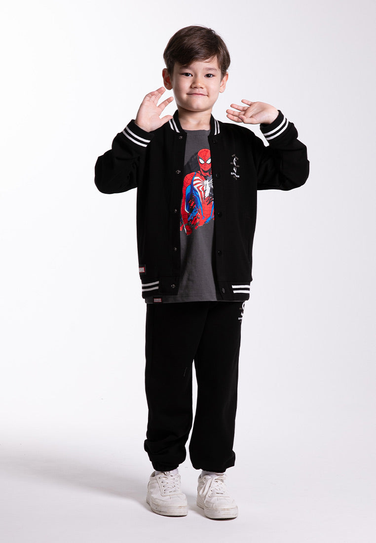 Forest X Marvel Spiderman Premium Weight Air-Cotton Baseball Jacket Sweater Men Family wear/ Kids - FA30000/ FAK30000