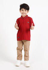 Forest Kids Soft-Touch Silky Cotton Slim Fit Mercerized Look Knitted Polo Tee | Baju T Shirt Budak Lelaki - FK20103