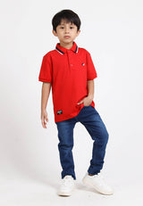 Forest Kids Premium Weight Cotton Stretchable Polo T Shirt Collar Tee | Baju T Shirt Budak Lelaki - FK20112