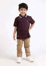 Forest Kids Premium Weight Cotton Stretchable Polo T Shirt Collar Tee | Baju T Shirt Budak Lelaki - FK20112