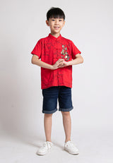 Forest CNY Mandarin Collar Printed Men/ Ladies/ Kid | CNY2024 Dragon Family T-Shirt- 23891 / 822377 / FK885067 / FK20144