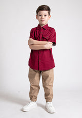 Forest Kids Boy Woven Short Sleeve Shirt | Baju Kemeja Budak Lelaki - FK20190