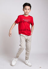 Forest Kids Stretchable Cotton  3D Fonts Effects Round Neck Tee | Baju T Shirt Budak Lelaki - FK20235