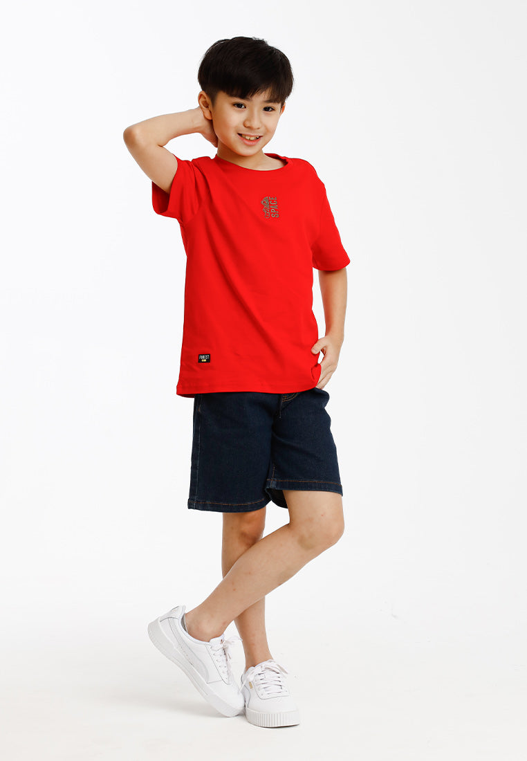 Forest Kids Unisex Soft-touch 100% Cotton Regular Fit Stretchable Round Neck T Shirt Kids | T Shirt Baju Budak - FK20275