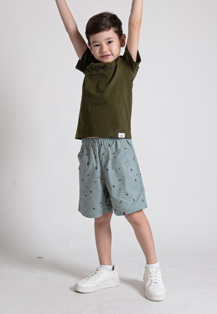 Forest Kids Boys Woven Full Print Cotton Twill Casual Shorts | Seluar Pendek Budak Lelaki - FK65044