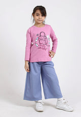 Forest Kids Girl Elastic Waist Cotton Twill Wide Leg Pants | Seluar Budak Perempuan Palazzo - FK810012