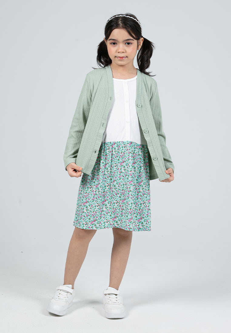 Forest Kids Girls Casual V Neck Knit Cardigan - FK83001