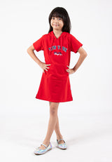 Forest Kids Girl Cotton Terry Short Sleeve Hoodie Dress | Baju Budak Perempuan - FK885058