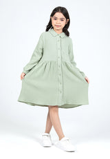 Forest Kids Girls Cotton Gauze Shirt Dress Long Sleeve Dress | Baju Budak Perempuan - FK885074