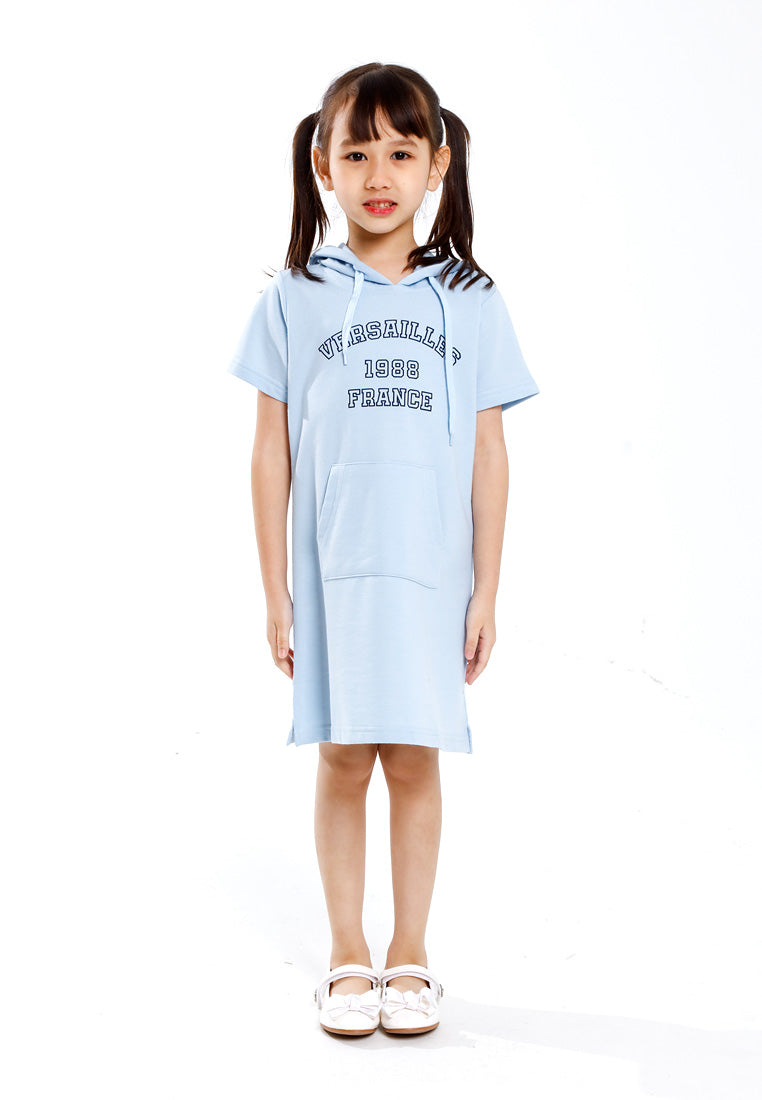 Forest Kids Girl Cotton Terry Short Sleeve Hoodie Dress | Baju Budak Perempuan - FK885080