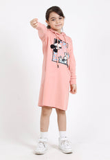 Forest x Disney Girl Kids Mickey & Donald Velvet Texture Embroidered Hoodie Kids Dress | Baju Budak Perempuan FWK885005
