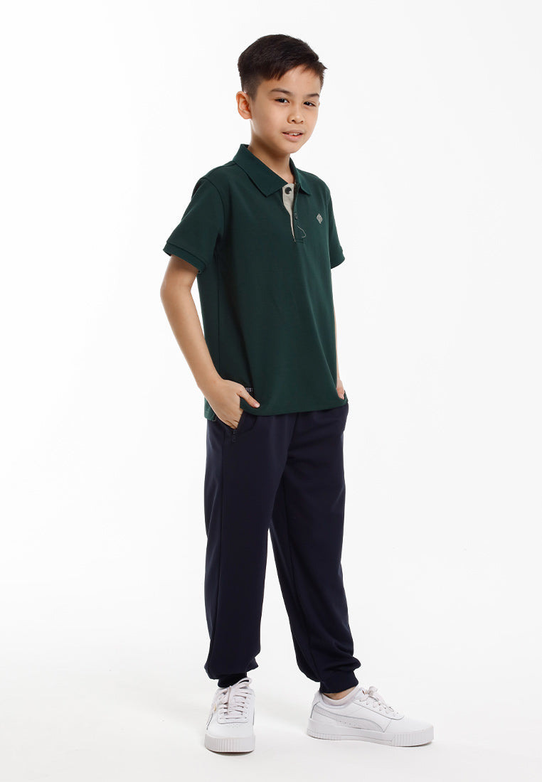 Forest Baju T Shirt Budak Lelaki | Kids Soft-Touch Silky Cotton Polo Tee - FK20324