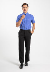 Alain Delon Short Sleeve Regular Fit Plain Business Shirt  - 14024015