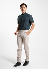 Alain Delon Short Sleeve Regular Fit Plain Business Shirt  - 14024015