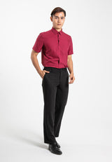 Alain Delon Short Sleeve Regular Fit Plain Business Shirt  - 14024015