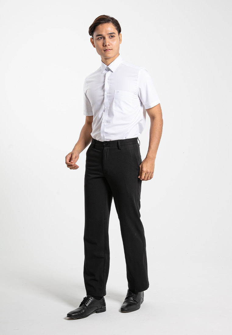 Alain Delon Short Sleeve Regular Fit Plain Business Shirt  - 14024015