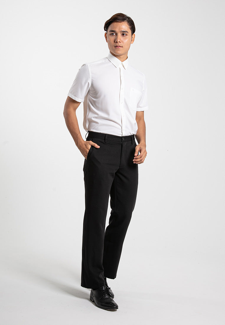 Alain Delon Short Sleeve Regular Fit Plain Business Shirt  - 14024015