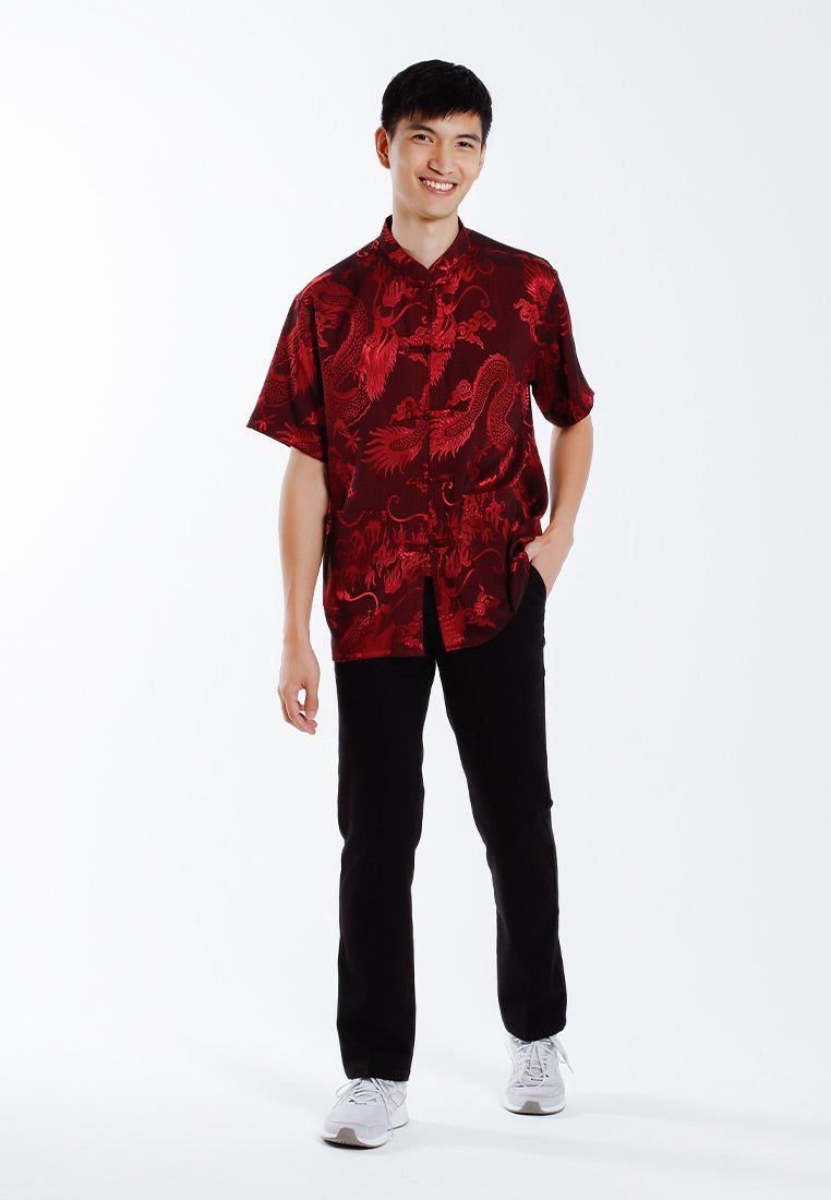 Alain Delon 2025 CNY Men Traditional PV Short Sleeve Shirt Tang Suit | Sam Fu | å”è£… -14525006