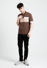 Forest Premium Weight Cotton 220gsm Interlock Knitted Polo T Shirt Colour Block Cut & Sew | T Shirt Lelaki - 23812