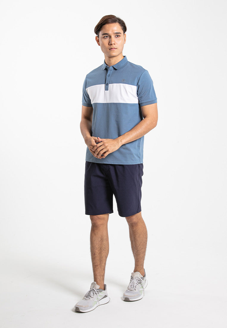 Forest  Stretchable Soft Cotton Colour Block Short Sleeve Cut & Sew Men Polo T Shirt | T Shirt Lelaki - 23814