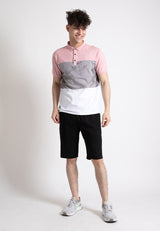 Forest  Stretchable Soft Cotton Colour Block Short Sleeve Cut & Sew Men Polo T Shirt | T Shirt Lelaki - 23816