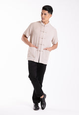 Byford 2025 CNY Men Traditional Cotton Linen Short Sleeve Shirt Tang Suit | Sam Fu | 唐装  - 3425001F