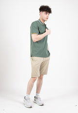 Forest Stretchable Cotton Elastic Waist Regular Cut Men Short Bermuda | Seluar Lelaki - 670215