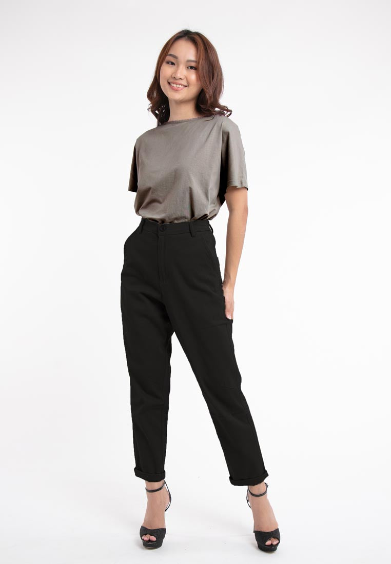 Forest Ladies Cotton Twill Bermuda Button Waist Casual Chino Long Pants | Seluar Perempuan - 810443