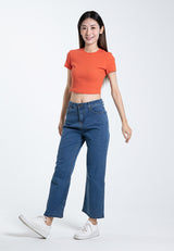 Forest Ladies High Waist Straight Cut Stretchable Denim Jeans - 810444