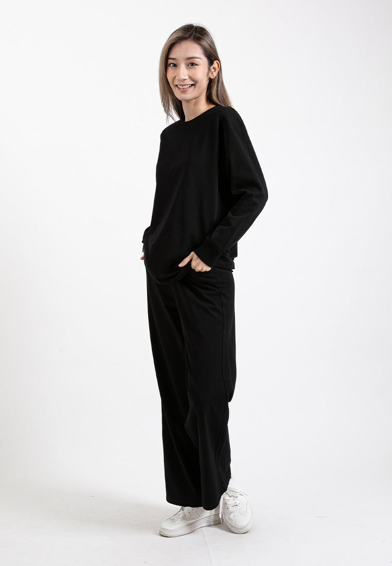 Forest Ladies Premium Cotton Loose Fit Long Sleeve Tee / Long Pants Comfy Lounge Wear - 822342 / 810485