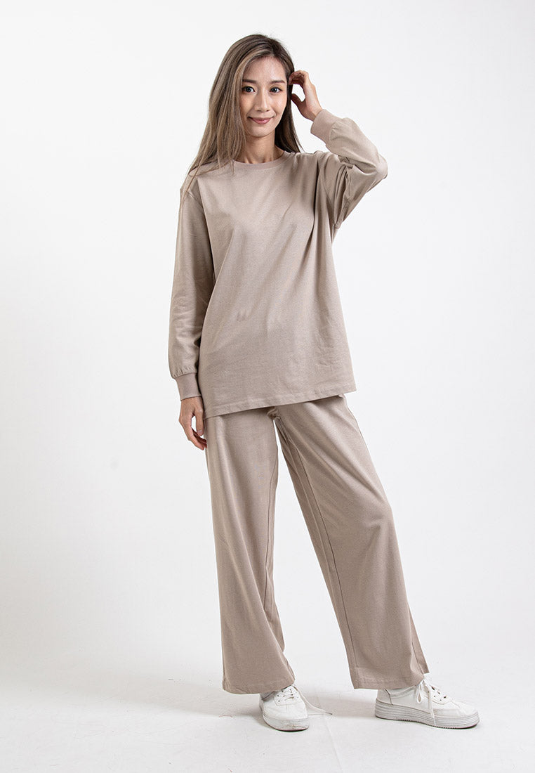 Forest Ladies Premium Cotton Loose Fit Long Sleeve Tee / Long Pants Comfy Lounge Wear - 822342 / 810485