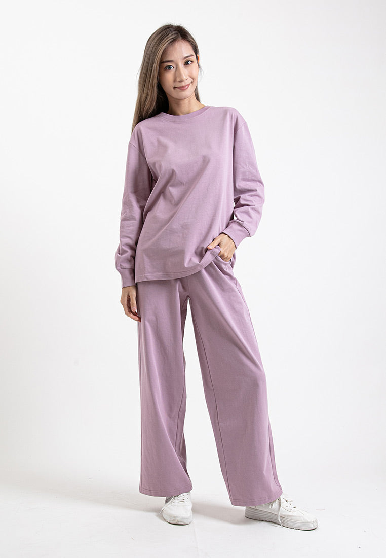 Forest Ladies Premium Cotton Loose Fit Long Sleeve Tee / Long Pants Comfy Lounge Wear - 822342 / 810485