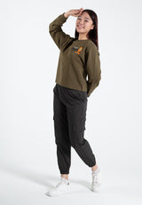 Forest Ladies Polyester Elastic Waisted Cargo Pants Women Casual Jogger Long Pants | Seluar Panjang Perempuan - 810494