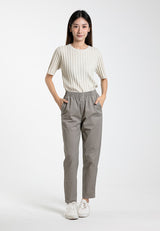 Forest Ladies Cotton Tapered Pants Women Plain Elastic Waist Long Pants | Seluar Panjang Perempuan - 810495