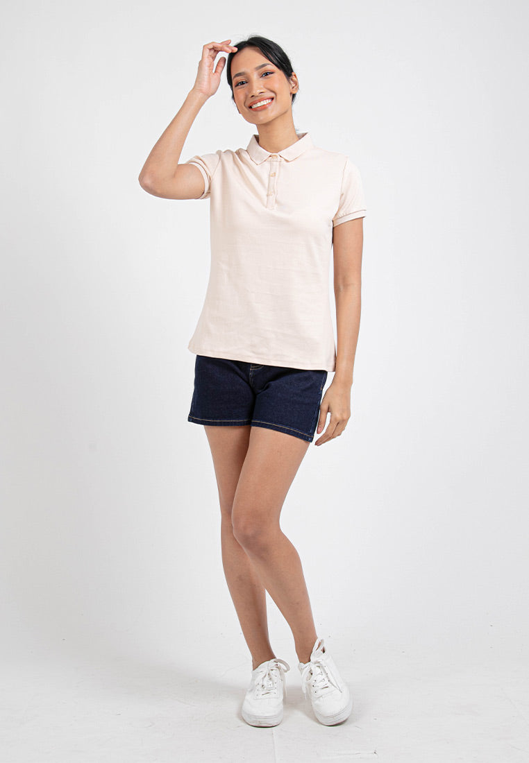 Forest Ladies Premium Weight Cotton 220gsm Interlock Knitted Polo Tee | Baju Tee Shirt Perempuan- 822238