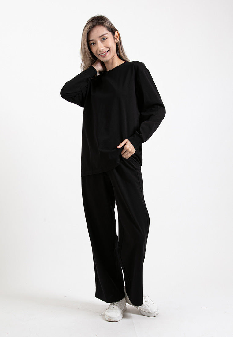 Forest Ladies Premium Cotton Loose Fit Long Sleeve Tee / Long Pants Comfy Lounge Wear - 822342 / 810485