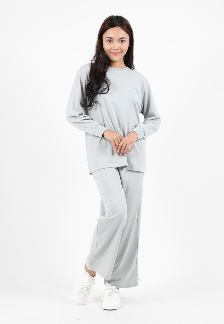 Forest Ladies Premium Cotton Loose Fit Long Sleeve Tee / Long Pants Comfy Lounge Wear - 822342 / 810485