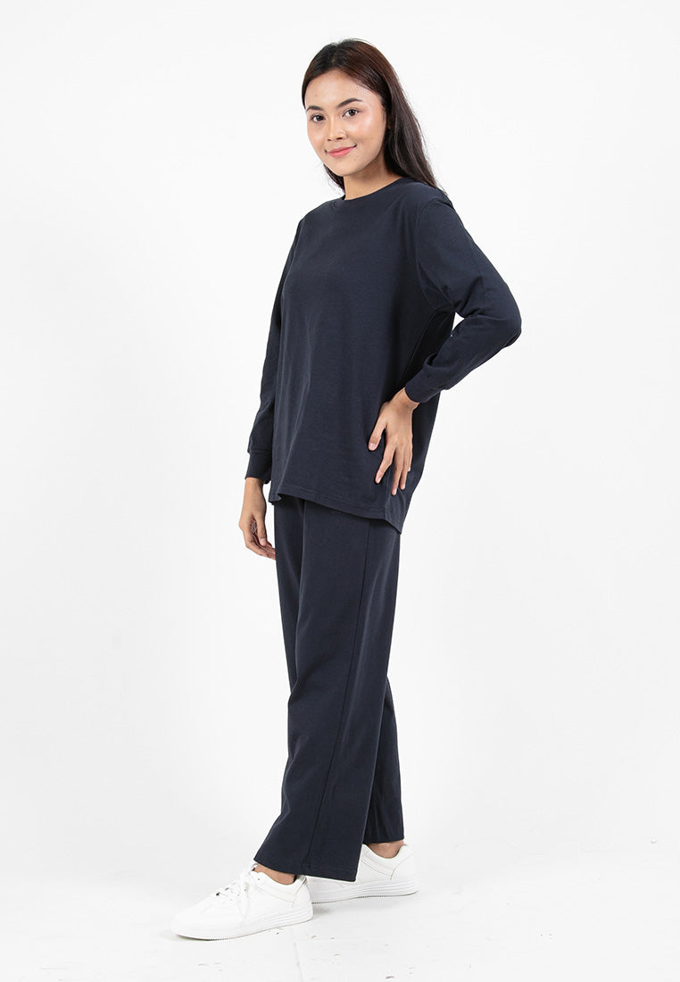 Forest Ladies Premium Cotton Loose Fit Long Sleeve Tee / Long Pants Comfy Lounge Wear - 822342 / 810485