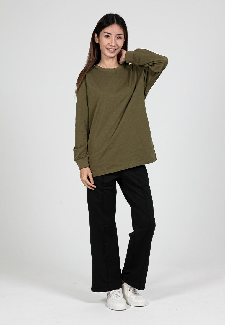 Forest Ladies Premium Cotton Loose Fit Long Sleeve Tee - 822342B