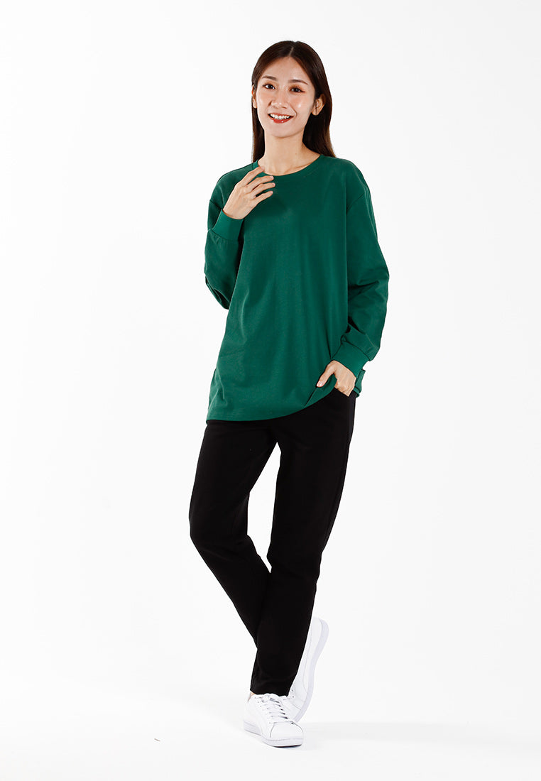 Forest Ladies Premium Cotton Loose Fit Long Sleeve Tee - 822342B