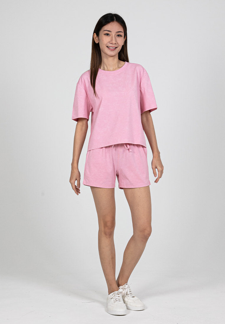 Forest Ladies Soft-Touch Silky Cotton with Resist Dye Comfy Tee / Shorts Pant Premium Lounge wear - 822404 / 860164