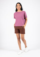 Forest Ladies 14/15" Cotton Twill Elastic Waist Casual Shorts Pants | Seluar Pendek Perempuan - 860138